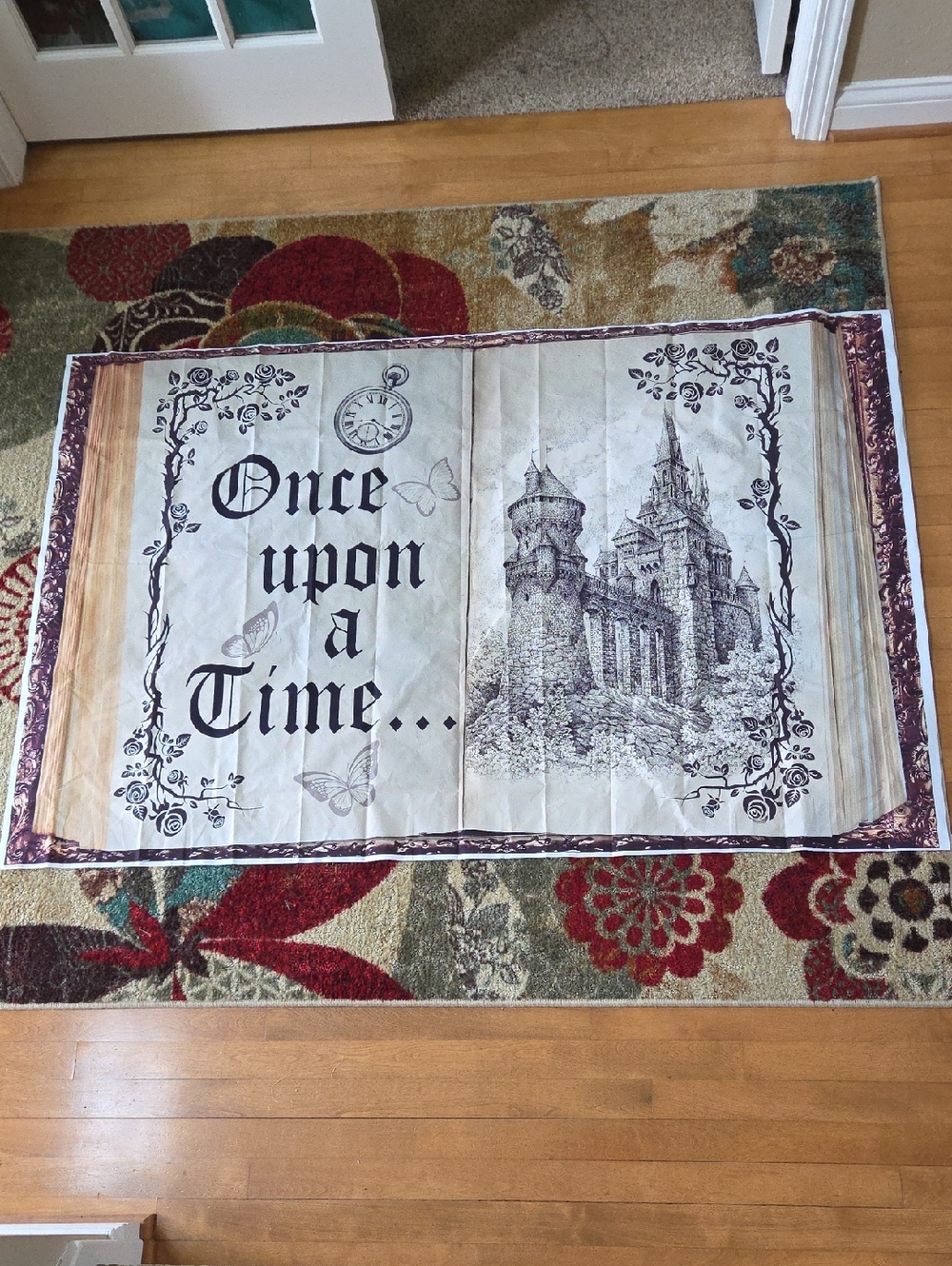 Once Upon a Time Decorative  Wall Hanging Story Time Book Princess Party 60"x40"